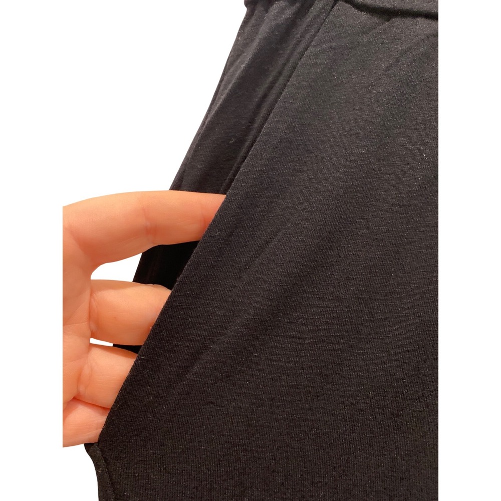 Eileen Fisher Black Viscose Lycra Wide Leg Cropped Pants Culottes Medium M - Picture 6 of 6